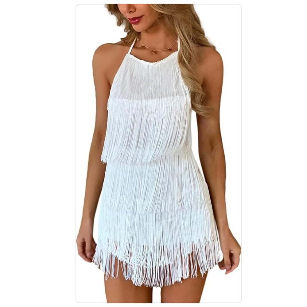 Backless Fringe Romper - Only Worn Once 🤩